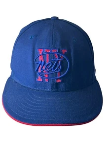 NY Nets Hardwood Classics New Era Cap Blue Red 6 7/8 Logo Team Apparel NBA ABA - Picture 1 of 18