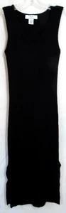 Vestido Suéter Magaschoni Negro Acanalado Sin Mangas Cuello en V Talla Mediana Usado en Excelente Condición - Imagen 1 de 6