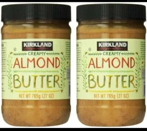 2 Jars Kirkland Signature Creamy Almond Butter, 27 oz Each - Picture 1 of 2