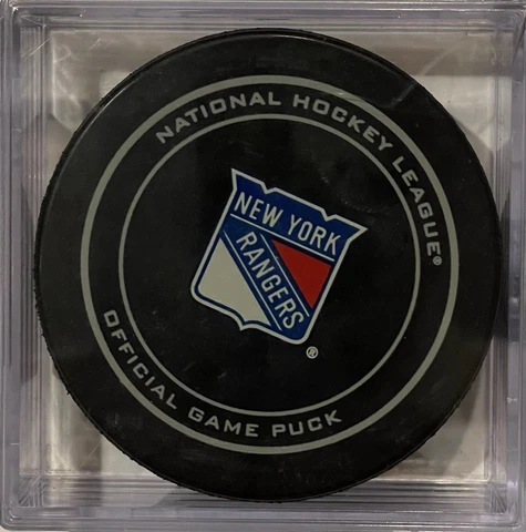 NEW YORK RANGERS NATIONAL HOCKEY LEAGUE OFFICIAL GAME PUCK W/CUBE-NHL-NEW Cover