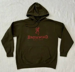 Browning Rugged Outdoor Apparel Men Hoodie Color Hunter Dark Green LG 24” X 28” - Picture 1 of 8