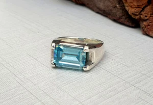 Anello da uomo in vero argento sterling 925 fatto a mano con pietra preziosa ... - Foto 1 di 8