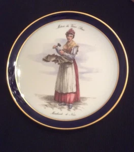 Beautiful Bavarian Plate Woman Merchant Chestnuts Metiers du Vieux Paris 7-1/2" - Picture 1 of 7