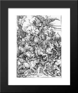 Los cuatro jinetes del Apocalipsis: impresión artística enmarcada por Albrecht Durer 18x15 - Imagen 1 de 1