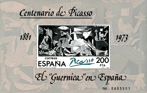 Spain 1981 - Guernica by Pablo Picasso, Art - Souvenir Sheet - Scott 2252 - MNH Cover