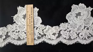 Vintage/antiguo, reliquia, blanco, encaje de algodón, 2 yardas - Imagen 1 de 1