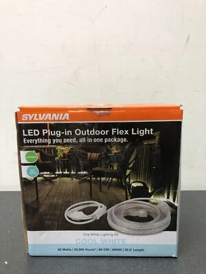 Sylvania 75625 32.8 ft. 60W Plug-In Outdoor LED Deck Lights Set, White 4000K - Image 1 of 2