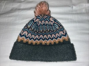 Barts Drew Wollmütze Fairisle-Stil Damen Einheitsgröße 3951 Amsterdam rosa Bommel - Bild 1 von 6