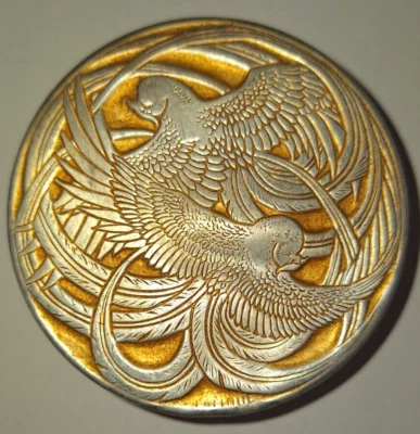 1922 LALIQUE ROGER & GALLET FLEURS d'AMOUR BIRDS ALUMINIO CARA POLVO ESTAÑO RENE Foto 1 de 4