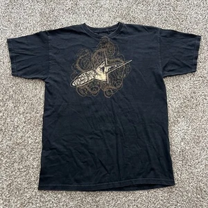 VTG Y2K AlpineStars T-Shirt Men's M Black Big Logo Double Sided Cotton Pinkman - Picture 1 of 8