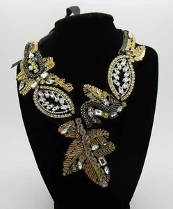 AVON Mark Go for Baroque Necklace - Black & Gold w Ribbon Tie - Picture 1 of 2