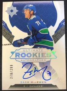 2019-2020 UPPER DECK ULTIMATE ZACK MACEWEN AUTO ROOKIE RC 278/299 - Picture 1 of 1