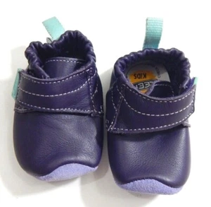 Keen Baby 6 Months Shoes Leo Crib Purple Leather Soft Sole Moccasin EUC - Picture 1 of 3
