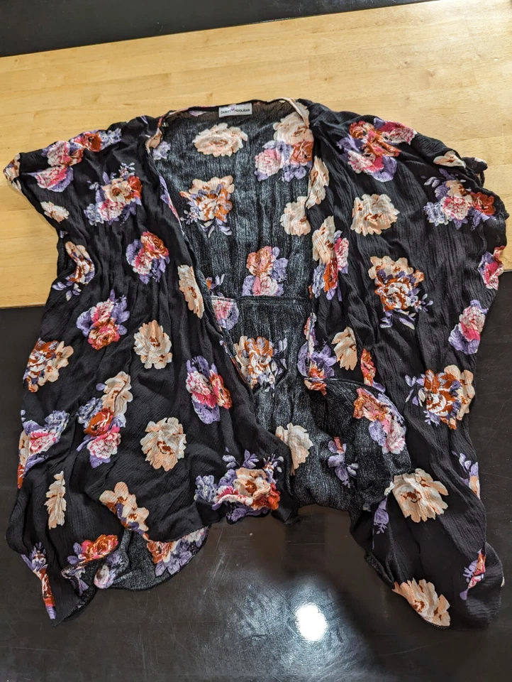 Mujer Delicado Hooligan Negro Floral Cárdigan Blusa Talla S Foto 1 de 4