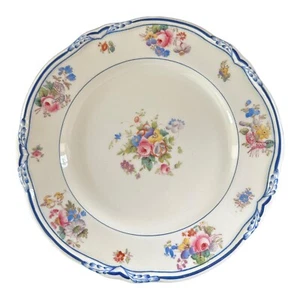 Mintons Queen Anne Floral Dinner Plate. Flowers Blue Rim - Picture 1 of 3