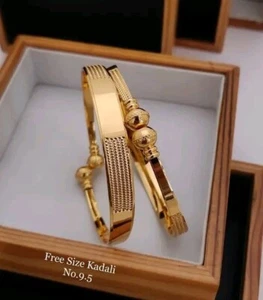 Artificial gold plated adjustable indian wedding bracelet ethnic design jewelry - Picture 1 of 3