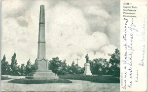 1907 AL Postcard Capitol Park Confederate Monument Birmingham Civil War 1900s - Picture 1 of 2