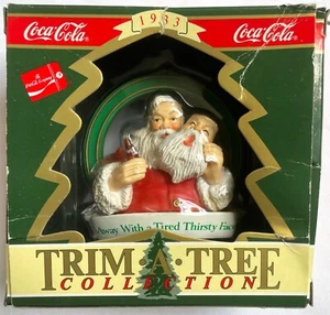 COCA-COLA TRIM-A-TREE COLLECTION SANTA WITH MASK ORNAMENT 1990 - Picture 1 of 7