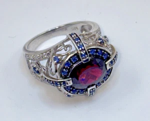 ANELLO VINTAGE IN ARGENTO STERLING CON GRANATO - MISURA 7US - MIGLIORE OFFERTA - Foto 1 di 15