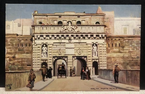 Antique Postcard ~ Tucks Oilette Series Wide Wide World ~Malta, Porta Reale - Picture 1 of 3