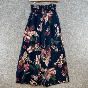 Patrons of Peace Women's Pants Size Medium Blue Floral High Rise - Picture 1 of 12