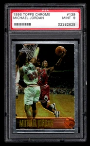 MICHAEL JORDAN PSA 9 MINT 1996 TOPPS CHROME #139 CARD BASKETBALL CHICAGO BULLS - Picture 1 of 3