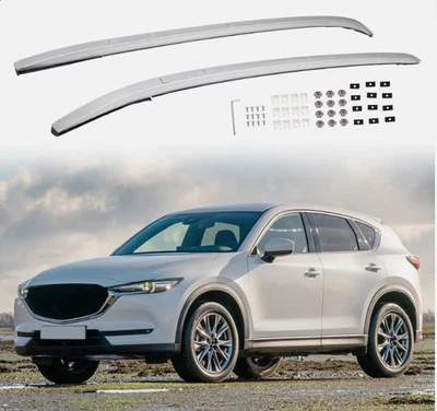 2Pcs Aluminum Roof Rail Rack Side Rail Bar Fits for Mazda CX-5 CX 5 2017-2024 Foto 1 de 4