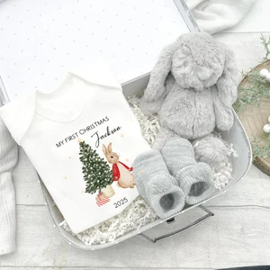 Personalised My First Christmas Red Rabbit Hamper Suitcase - Picture 1 of 5
