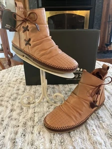 Spring Step Pomeroy Boot Soft Leather Camel Color Size 36 US 5.5-6 Side Zip CUTE - Picture 1 of 4