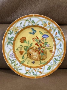 Hermes Siesta La Flower Butterfly Plate 19cm Handcrafted Used mint - Picture 1 of 9