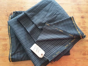 2 pieces Vintage Pinstripe All Wool Suit Fabric Made in England 3 yds + 1.5 yds - Picture 1 of 5