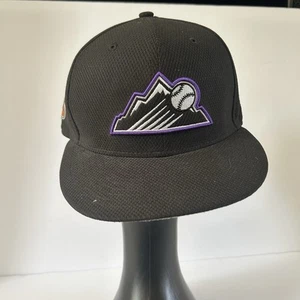 Colorado Rockies New Era 59FIFTY MLB Black Fitted Cap Size 7 1/8 - Picture 1 of 8