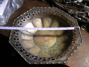 Antique Nickel 1899 Ornate Scroll Bowl Very Rare - Picture 1 of 4