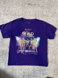 Gold Over America Tour Simone Biles Athleta T-shirt Size YXS - Picture 1 of 4