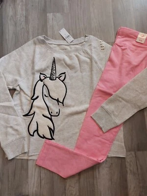 NWT Justice Girls Outfit Unicorn Sweatshirt/Leggings Size 14 16  (10) - Image 1 of 2