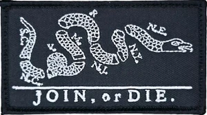 JOIN OR DIE PATRIOTIC SNAKE 13 COLONIES SWAT B&W TACTICAL HOOK MORALE PATCH - Picture 1 of 2