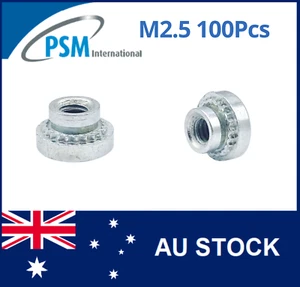 M2.5?SELF CLINCHING NUT ROUND SWAGE INSERT STEEL ZINC PSM P-S-M2.5-3-Z 100PCS - Picture 1 of 4
