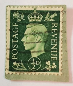 CANADA Postage ~ King George VI ~ Green ½₵ Stamp ~ Cancelled/Posted ~ c.1937 -03 - Picture 1 of 6