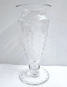 Rare Signed Hawkes 12" American Brilliant Period Cut Glass Footed Vase Steuben - Picture 1 of 11