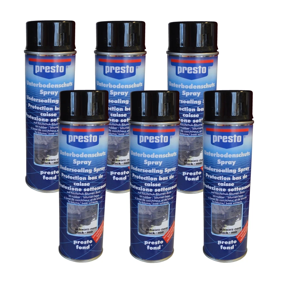 6x Spray antirouille noir pour protection contre la rouille du soubassement a* - Photo 1/1