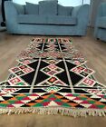Flat-woven washable runner rug 165 x 65 tribal print handmade Egypt
