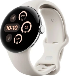 Google Pixel Watch 3 - 45mm (LTE + Bluetooth) - Silver - Excellent - Picture 1 of 5