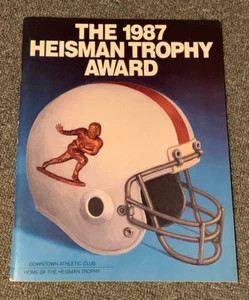 1987 Tim Brown SIGNIERT Heisman Trophy Award Abendessen Programm Downtown Athletic Club - Bild 1 von 7
