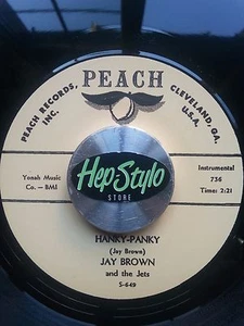 JAY BROWN 45 RE- HANKY-PANKY - SUPERB PEACH 1960 INSTRO CLUB HIT JIVER LISTEN! - Picture 1 of 1