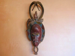 Polychrome Horned Guro Zauli Mask - Picture 1 of 13