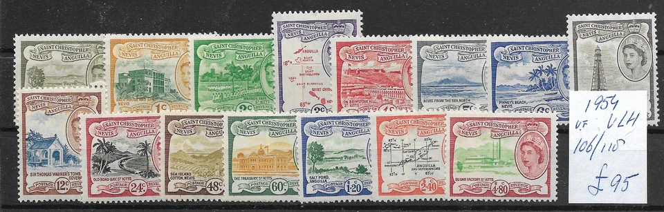 ST KITTS & NEVIS @ 1954 SG 106/18  Definitives MVLH Nice Priced @GB1816 - Image 1 of 1