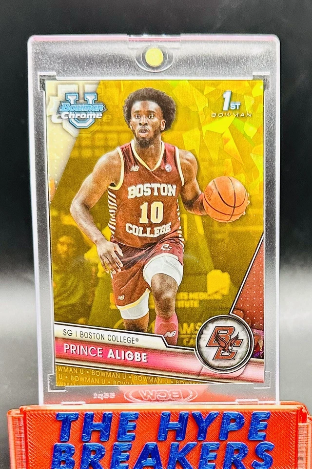 19/50 Prince Aligbe GOLD Refractor 1st Sapphire 2023-24 Bowman U Chrome Sapphire - Image 1 of 2