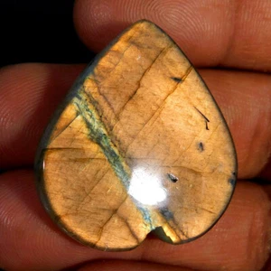 Venta al por mayor 44,20 quilates. Piedra preciosa cabujón corazón labradorita fuego milagroso natural - Imagen 1 de 3