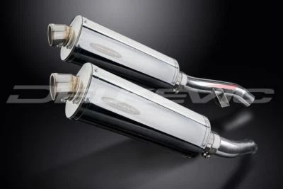 Delkevic 14” Stainless Oval Slip On Mufflers - Yamaha FJR1300 2006-2021 Exhaust - Image 1 of 3