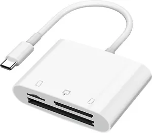 3 ranuras CF Lector de Tarjetas Micro SD USB C para iPhone15 Teléfono Android iPad Mac Laptop - Imagen 1 de 8